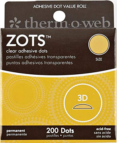 iCraft Zots Punti Adesivi, 3D, Diametro 1,27 cm x Spessore 0,3 cm, Cristallo, Trasparente, nessun Colore, 3-D