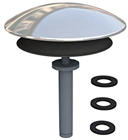 Bonomini 0847OT74S7 | Tappo Vasca da Bagno Universale | Dispositivo per la Riparazione di Scarichi Vasca Difettosi | Stelo da Ø 8/9 mm | Cromato