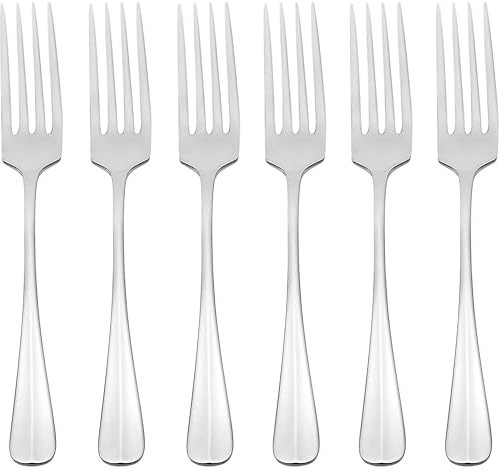 Oneida B322006B Savor Everyday Flatware Dinner Forks, Set of 6, 18/0 Stainless Steel, Silverware Set, Dishwasher Safe