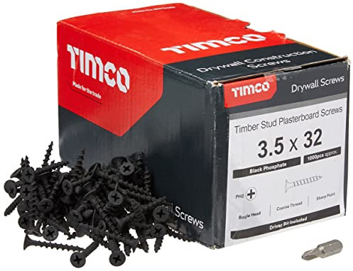 TIMCO PH2 Philips Coarse Drywall Screw - 3.5 x 32 - Dark Grey- Box of 1000