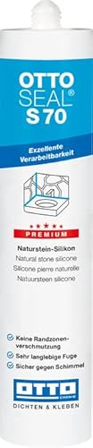 OTTOSEAL S 70 Premium-Naturstein-Silikon 310ml C109 hellgrau struktur - Keine Randzonenverschmutzung - Sicher gegen Schimmel & ideal für Bad, Küche & Wohnbereich