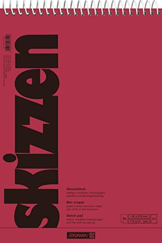 Brunnen 1047551 Zeichen-/Skizzenblock (A5, 110 g/m², 30 Blatt, mit Spirale)