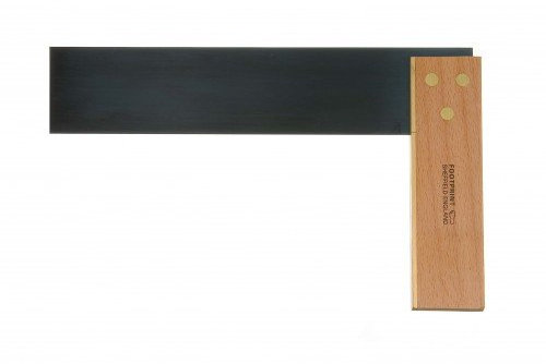 Footprint Tools 9 Beechwood Carpenters Square - Anti-Rust Chemically Blued Hardened Steel Blade. Beechwood Stock for Strength. Mark and Check Right Angles in Woodwork and Carpentry.