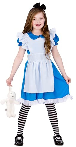 Wicked Costumes Girls Alice in Wonderland Costume – Classic Storybook Blue Dress with Apron – Kids World Book Day Fancy Dress Outfit – Small (3-4 Years)