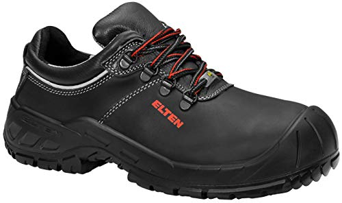 ELTEN Sicherheitsschuhe Renzo XW Low ESD S3, Damen und Herren, Leder, Stahlkappe, leicht, robust 50, Schwarz