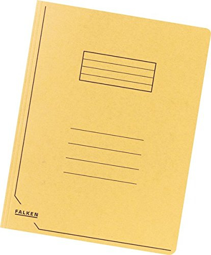 Falken 25 x Einschlagmappe A4 Karton 320g/qm mit 3 Klappen gelb