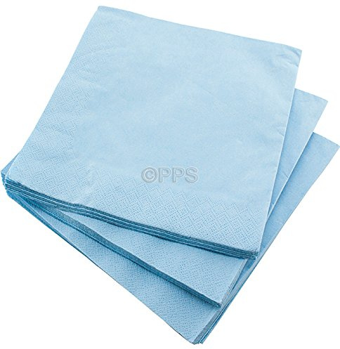 Papierservietten, 3-lagig, 40 x 40 cm, Hellblau, 20 Stück