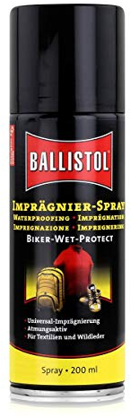 BALLISTOL 28100 Imprägnier-Spray Biker-Wet-Protect 200ml Spray – Atmungsaktiv – Universal für Textilien und Wildleder, durchsichtig
