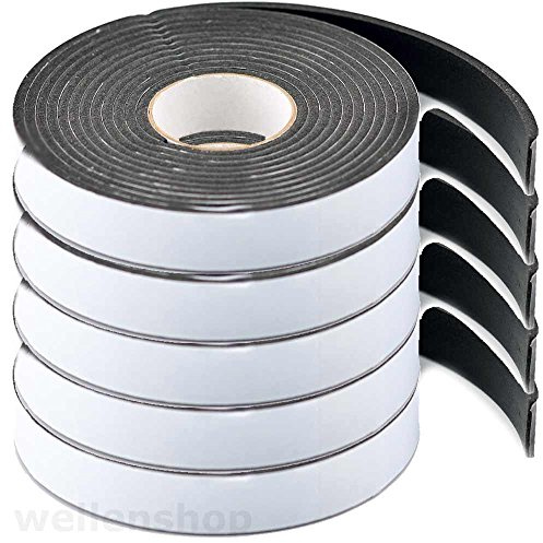 wellenshop 5 x 3m Neopren-Dichtungsband 19mm x 3mm für Türen Fenster KFZ Boot wasserresistent