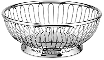 Alessi 826/15 - Runder Draht Design Korb aus Edelstahl 18/10, Poliert, Silber