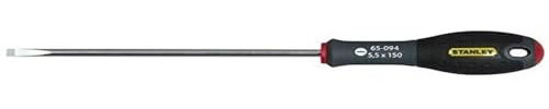 STANLEY FATMAX Tournevis Electricien Pointe Plate 5,5 x 125 mm - Lame en Acier et Poignée Ergonomique Bi-Matière 1-65-476