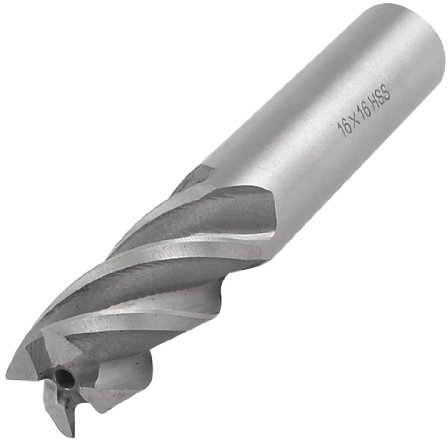 Sourcingmap 16mm Cutting Diameter 16mm Shank 4 Flutes HSS End Mill Milling Cutter