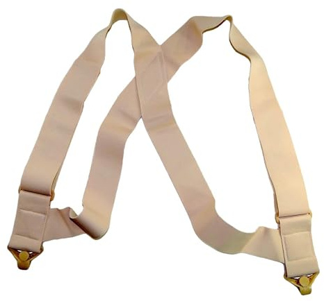 Holdup Tan 2 Hip-Clip Style Under-Ups Suspenders for Men with the Patented Composite plastic Gripper Clasps.
