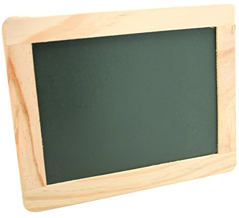 Schiefertafel Schreibtafel - klassische Schülertafel mit Holzrahmen natur zum Selbstgestalten, 21x17cm