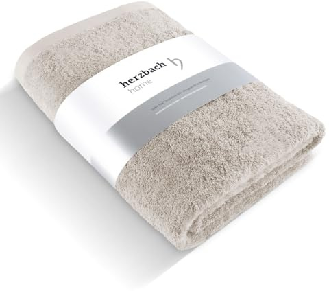 herzbach home Handtuch Pura Badetuch 100x150 cm 100% Baumwolle