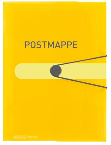 herlitz Gummizugmappe A4 Postmappe – transparente Sammelmappe mit Gummizug & 3 Klappen – stabile PP‑Folie – ideal für Büro, Schule & Organisation