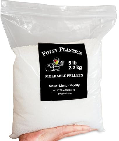 Polly Plastics Moldable Plastic Pellets for Cosplayers and Hobbyists in EZ Grip Jar with Idea Booklet (80 oz)