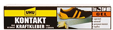 UHU Kontakt Kraftkleber Gel, Super starker, gelförmiger, universeller Kontaktkleber, Tube, 120 g