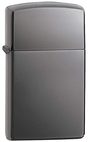 Zippo Accendino 60001182 Slim Black Ice Accendino a benzina, in ottone, 1 x 3,5 x 5,5 cm