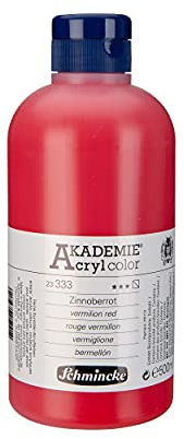 Schmincke - AKADEMIE Acryl color, Zinnoberrot 500 ml, 23333028, feine Künstler-Acrylfarbe, brillant, hoch lichtecht und kadmiumfrei, für Acrylmalerei, Mixed Media