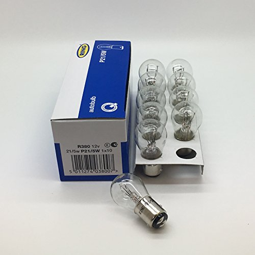 10 x Ring R380 P21/5W BAY15D Brake Stop & Tail Light Car Bulbs 380 12v 21/5w