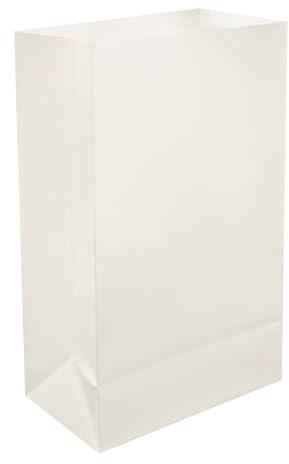 LumaBase Plastic Luminaria Bags, White - Set of 12