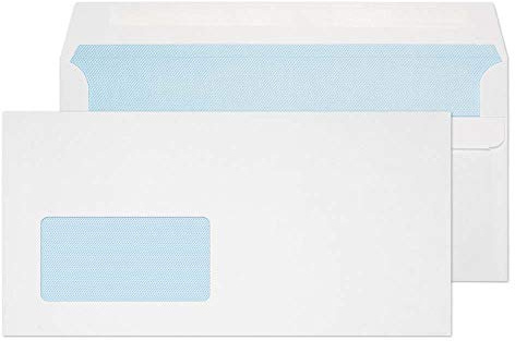 Blake Purely Everyday DL+ 121 x 235 mm 90 gsm Self Seal Wallet Low Window Envelopes (16884) White - Pack of 1000
