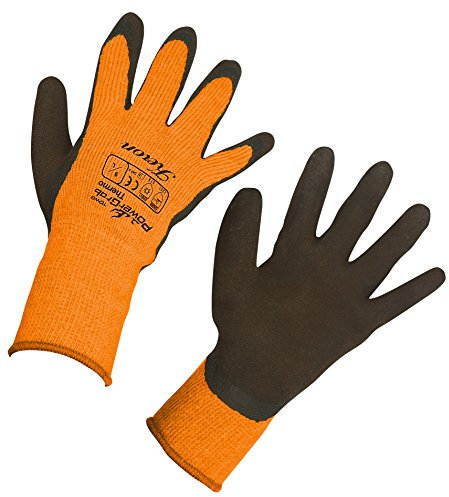 Kerbl 297383 PowerGrab Thermo Strickhandschuh Latex mit Acrylfutter Größe: 9, orange