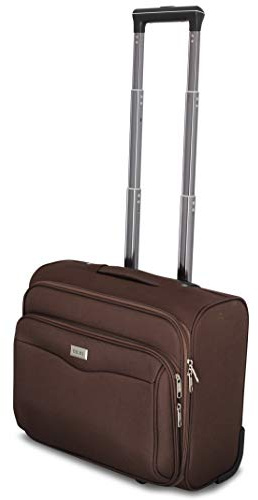 Ormi /Lumi Valise Petite Légère Pilote d'Affaires en Polyester 42x25x35, 30 Litres 2 Roulettes, avec Poche PC, Valise Pilote à Main (Marron)