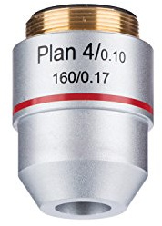 AmScope PA4X-V300 4X Plan Achromatic Compound Microscope Objective Lens