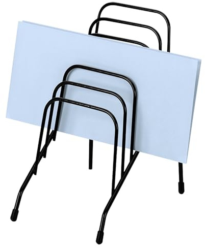 Fellowes Step File Junior Wire Organizer Rack, 6 Sections, Black (72613)