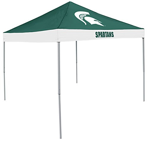 Logo Brands NCAA Michigan State Spartans Economy Canopy Tailgate Tent (9' x 9') – Powder-Coated Steel Frame, Water-Resistant Polyester, Team Color Design