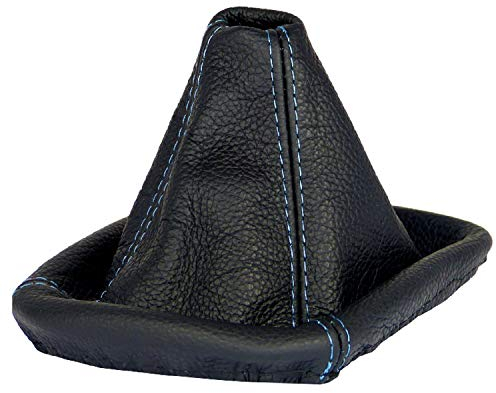 L & P Car Design L&P A0061 Schaltsack Schaltmanschette kompatibel mit BMW 3er e46 100% Echtleder Leder Schwarz Naht Blau