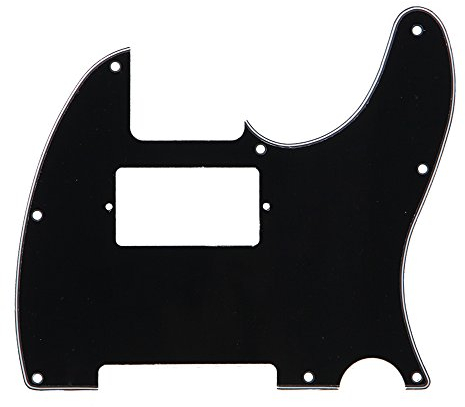 Yibuy 3 Ply Pickguard Scratch Plate H Humbucker Tonabnehmer E-Gitarre Telecaster Modern Style schwarz