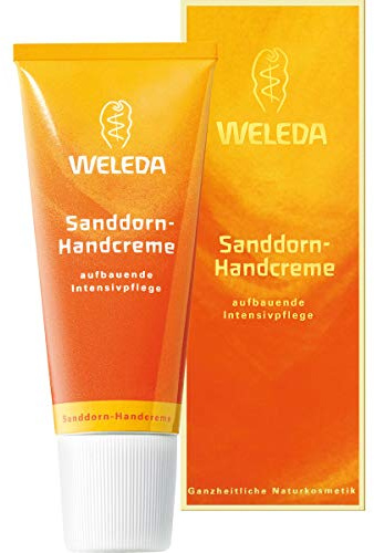 WELEDA Sanddorn Handcreme, pflegende Feuchtigkeitscreme für zarte und rissige Hände, schützt Haut und Nagelbett (1 x 50 ml)