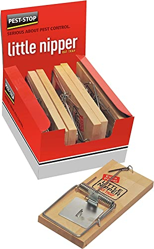 Pest-Stop Little Nipper Rat Trap |Traditional Wooden Traps| Durable Reusable Snap Traps | Rodent control for Home and Garden| Contains 6 Loose Traps