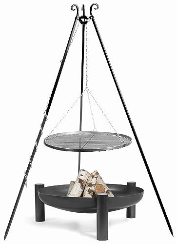Farm Cook Barbecue pivotant trépied avec grille inox et brasero en 3 tailles Set mit 50 cm Rost
