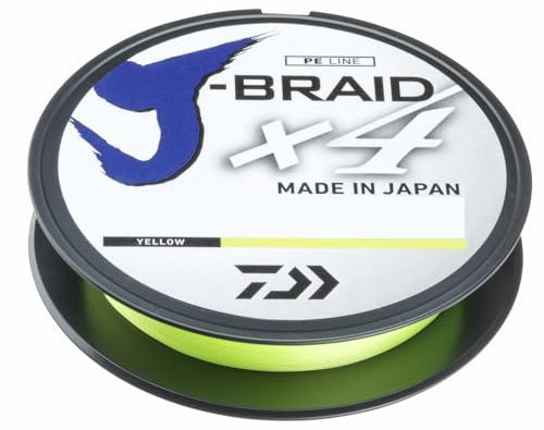 Daiwa Unisex – Adult J-Braid X4 Cord, Yellow, 0.15 mm 135 m