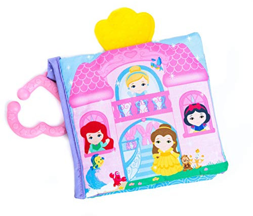 KIDS PREFERRED Disney Baby - Disney Princess Soft Book with Teether Toy & Crinke Pages - Picture Book for Newborns
