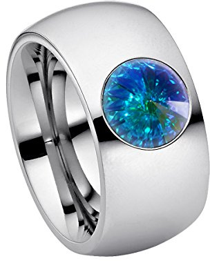 Heideman Damen-Ring coma 11 poliert Gr.56 kristalle crystal aurore boreale 8mm Edelstahlring silbern mit Stein Zirkonia Edelstein Edelstahl Größe 56 (17.8) hr9111-3-627-56