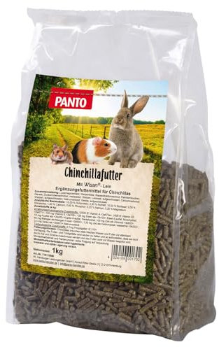 PANTO Chinchillafutter 5x 1kg - Ballaststoffreiches Nagerfutter mit Luzernegrünmehl & Omega-3 - Alleinfuttermitel für Chinchillas