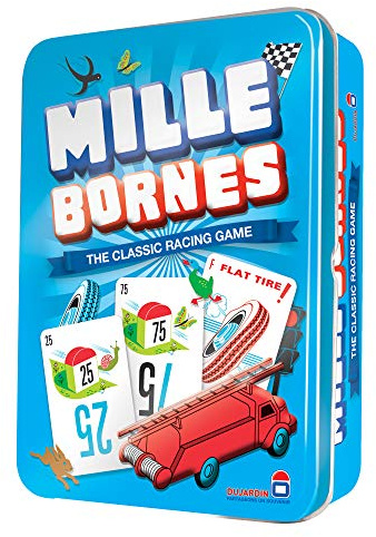 Asmodee Mille Bornes Classic Racing Card Game - Fast-Paced Family Strategy Game for Ages 7+, 2-6 Players, 20 Minute Playtime