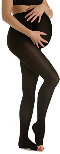 Relaxsan M1190A (Nero, Tg.3) Collant gravidanza medicali classe 1 - K1 punta aperta microfibra