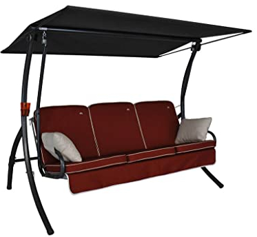 Angerer Freizeitmöbel GmbH Hollywoodschaukel Primero Style - Gartenschaukel Made in Germany - Schaukel zum Sitzen, Liegen und Entspannen - inklusive Bett-Funktion - einfache Montage (Terra)