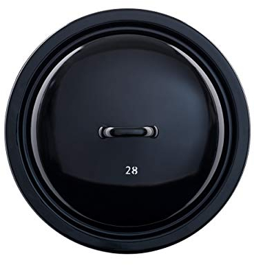 Riess, 0260-017, tapa 28, Classic - Gigantes y gnomos esmaltados, color negro, diámetro 28 cm, altura 6,5 cm, cacerola para verduras, cacerola, olla para carne, olla de inducción, cacerola