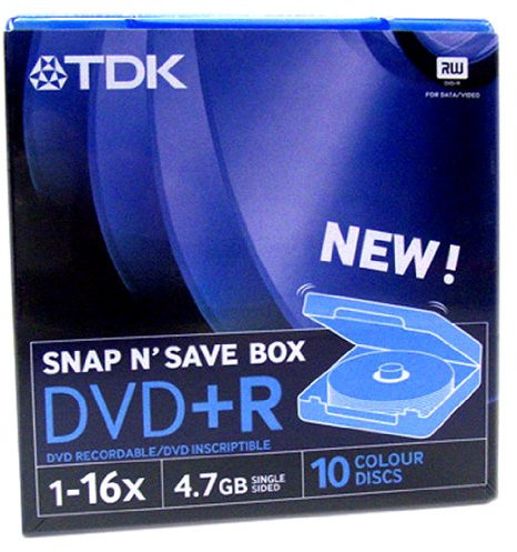TDK Dvd+r 4.7GB SNAP N SAVE - Confezione da 10