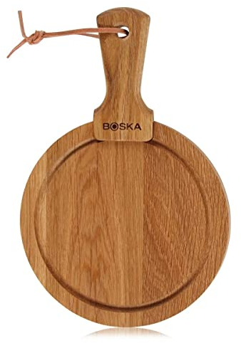 BOSKA Servierbrett Rund Friends S/authentisches Design / 16 cm/Holz/Braun / 245 x 160 x 20 mm