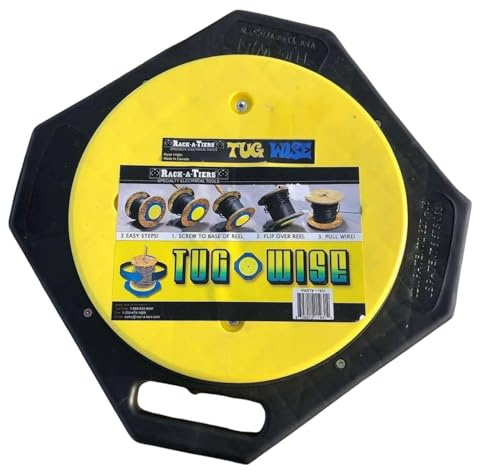 Rack-A-Tiers Tug Wise - 1000 lb Heavy-Duty Wire Spool Dispenser, Lazy Susan Style Turntable, Portable 360° Cable Reel Spinner, Cable Drum Unwinder, Wire Rack, Spool Roller (#11931)