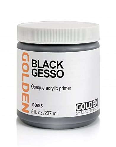 Golden Acrylic Black Gesso Jar, 8 oz