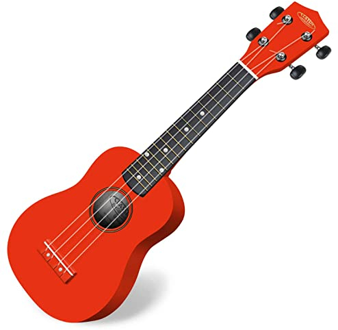 Classic Cantabile US-100 RD Sopranukulele (Ukulele, Uke, 15 Bünde, leichtgängige Gitarrenmechanik) rot